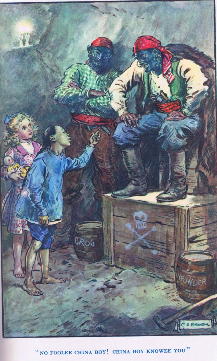 Korsan Adasının Kraliçesi, 'Modern Öyküler'den bir çizim by Charles Edmund Brock