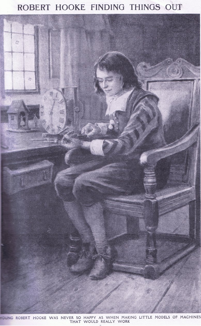 Robert Hooke bir şeyler buluyor by Charles Edmund Brock