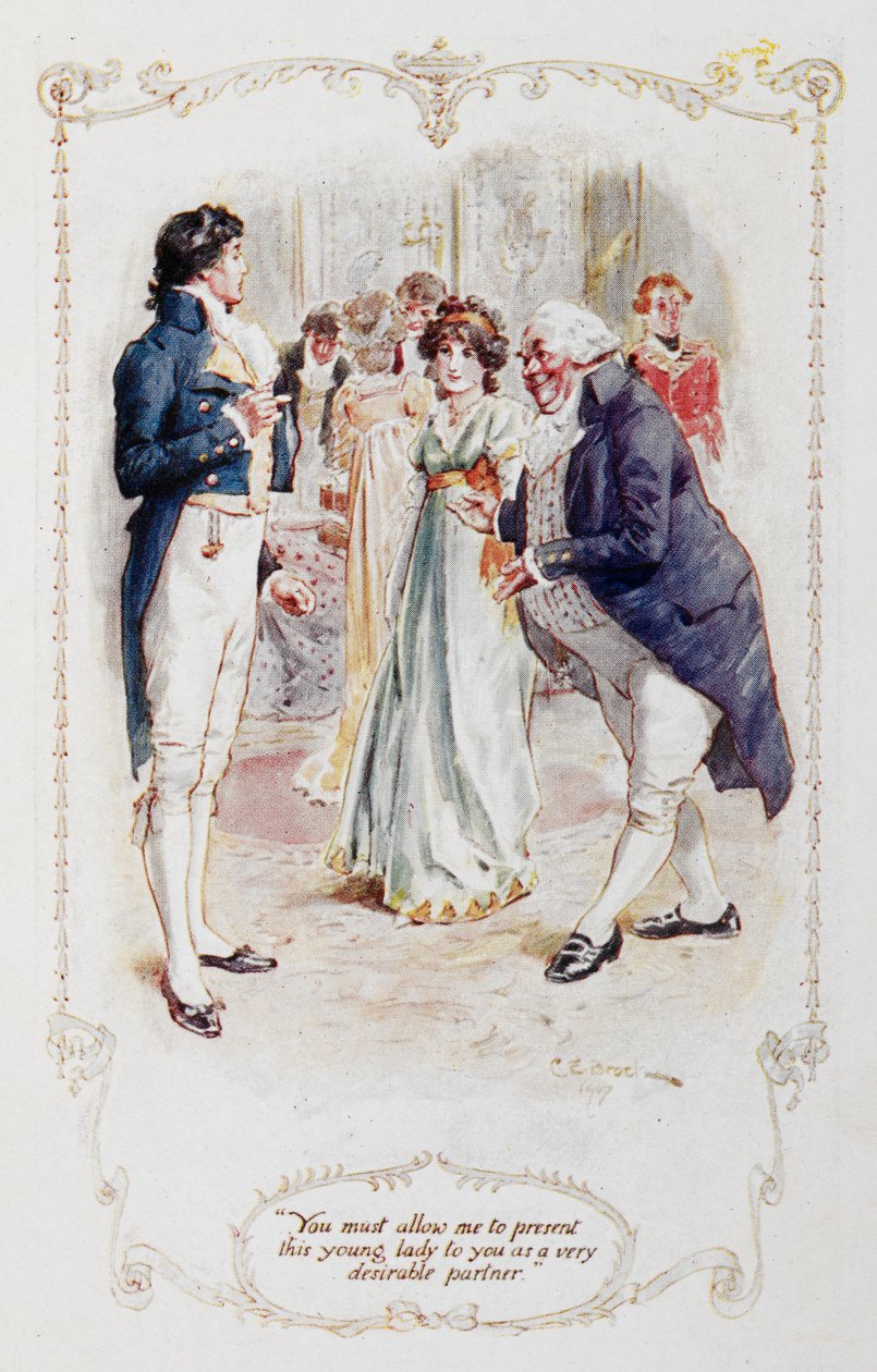 Sir William Lucas: "Bay Darcy, bu genç bayanı size çok arzu edilen bir eş (Elizabeth Bennet) olarak sunmama izin vermelisiniz", Jane Austen