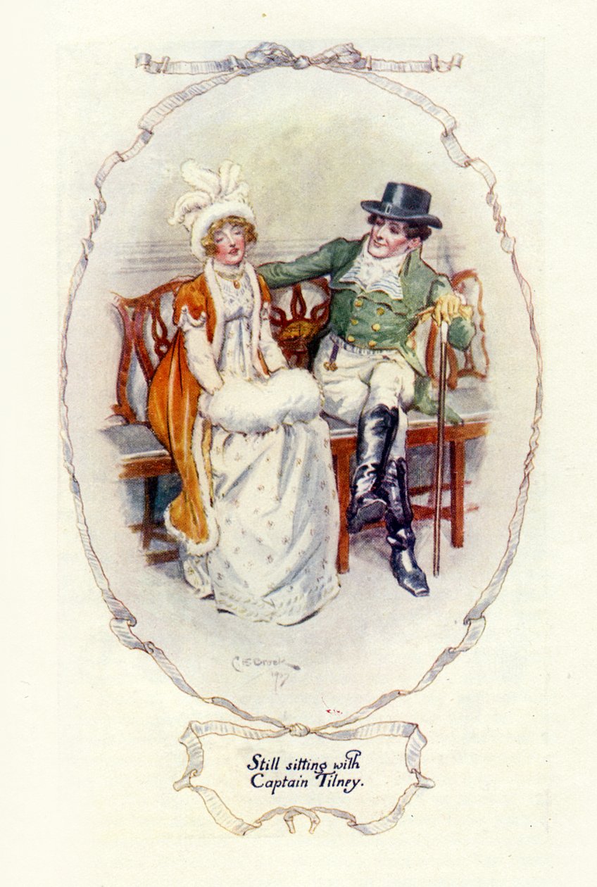 Hala Kaptan Tilney ile oturuyor, 1907 (resim) by Charles Edmund Brock