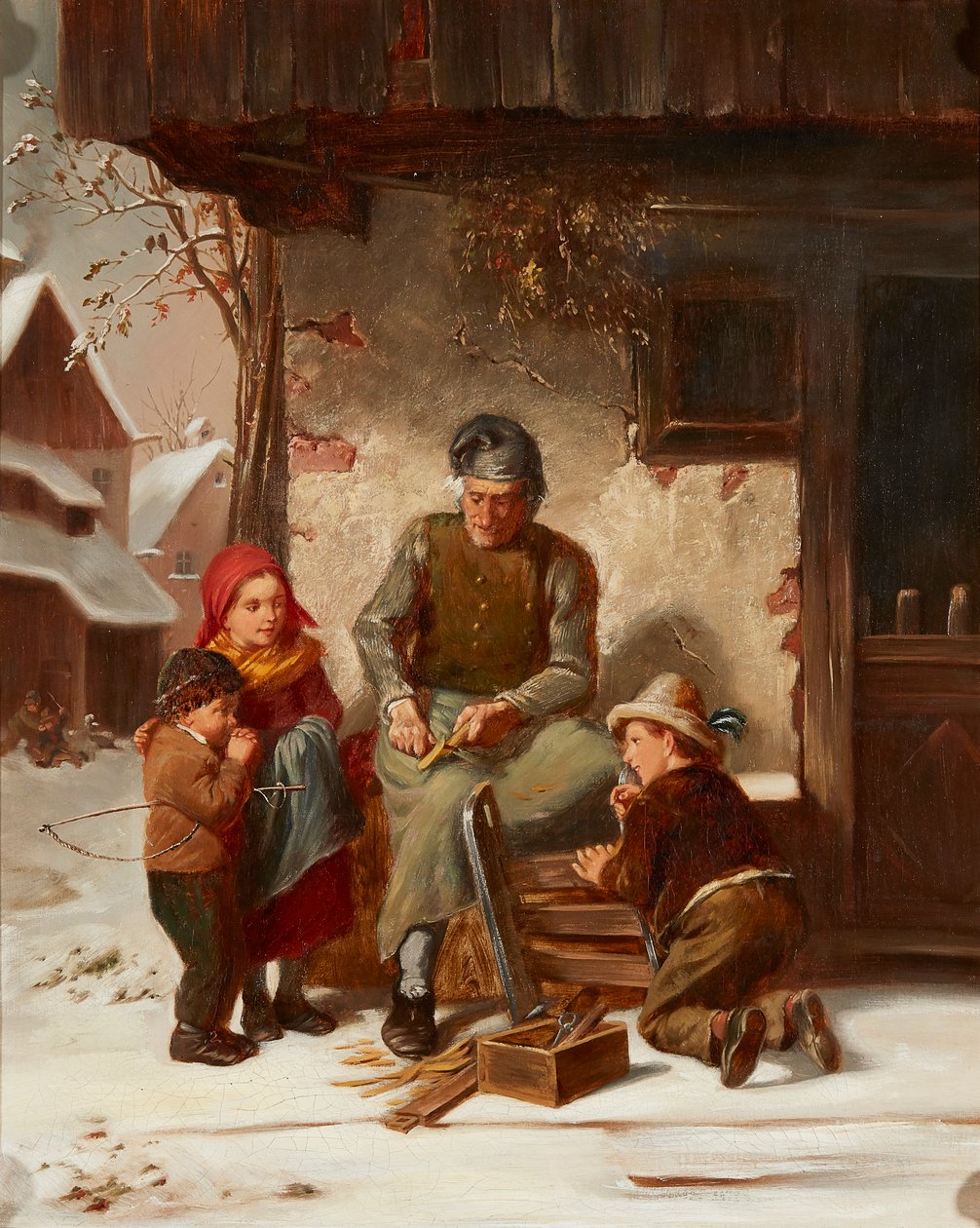 Kızağın Tamiri (tuval üzerine yağlı boya) by Charles Edouard (attr.to) Frere