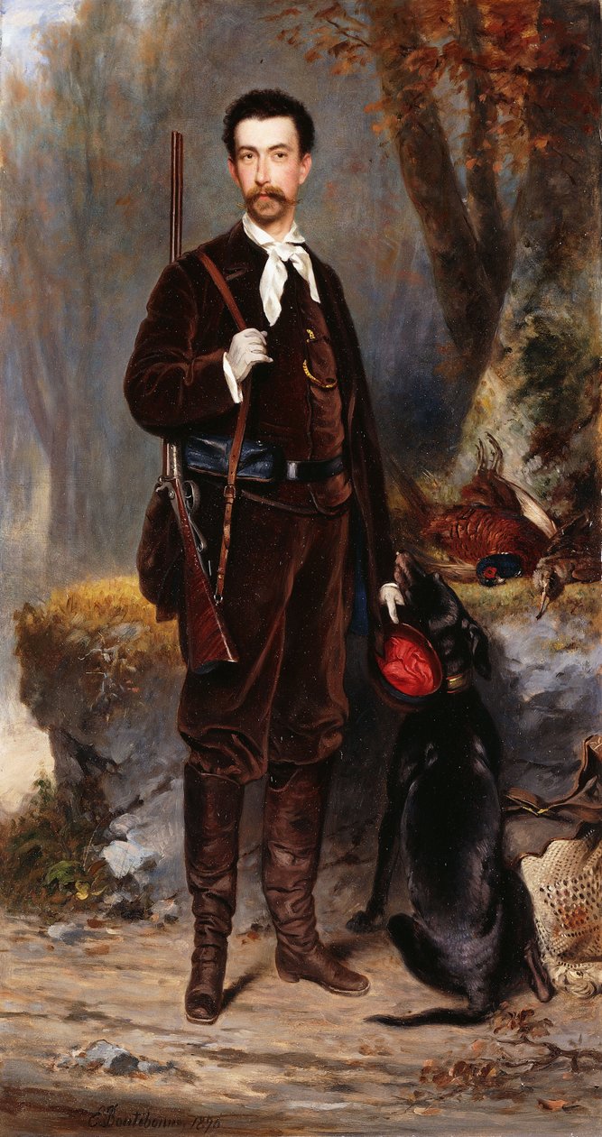 Köpekli Bir Avcı, 1876 by Charles Edouard Boutibonne