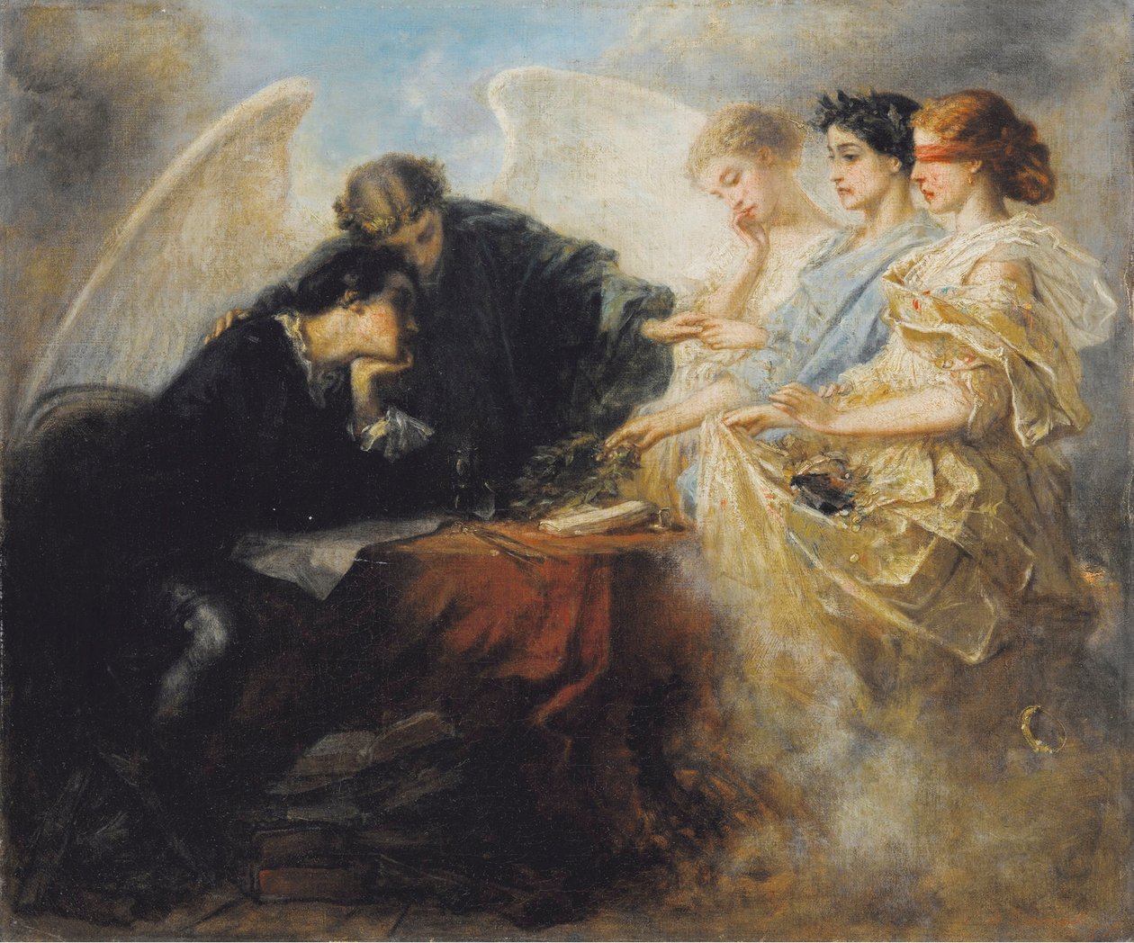 Kavşaktaki Genç Adam, 1856 by Charles Edouard de Beaumont