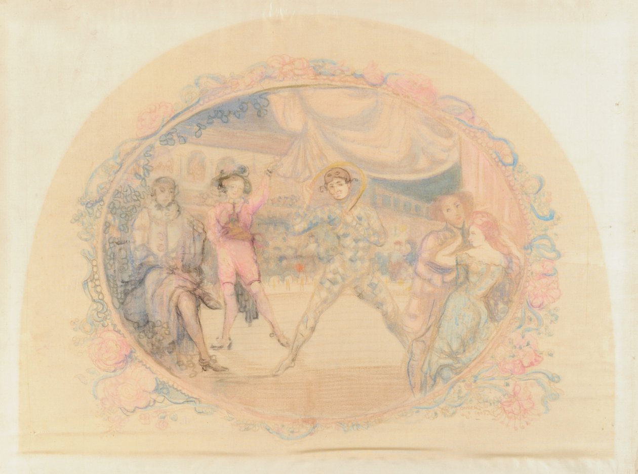 Harlequin SAmuse, 1905 (kağıt üzerinde wc) by Charles Edward Conder