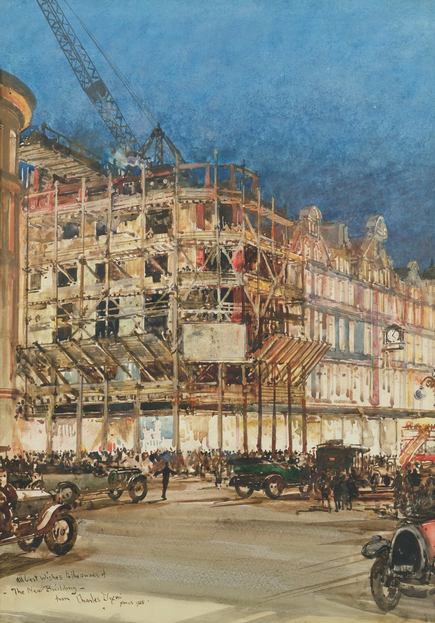 Bourne ve Hollingsworth, Oxford Street, Londra için Yeni Binanın İnşaatı by Charles Edward Dixon