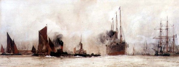Thames Nehri üzerinde, Gravesend by Charles Edward Dixon