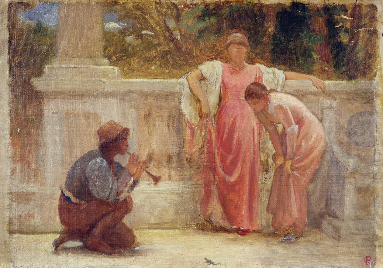Yeşil Kertenkele, 1902 (gemide kurşun kalem ve yağ) by Charles Edward Perugini