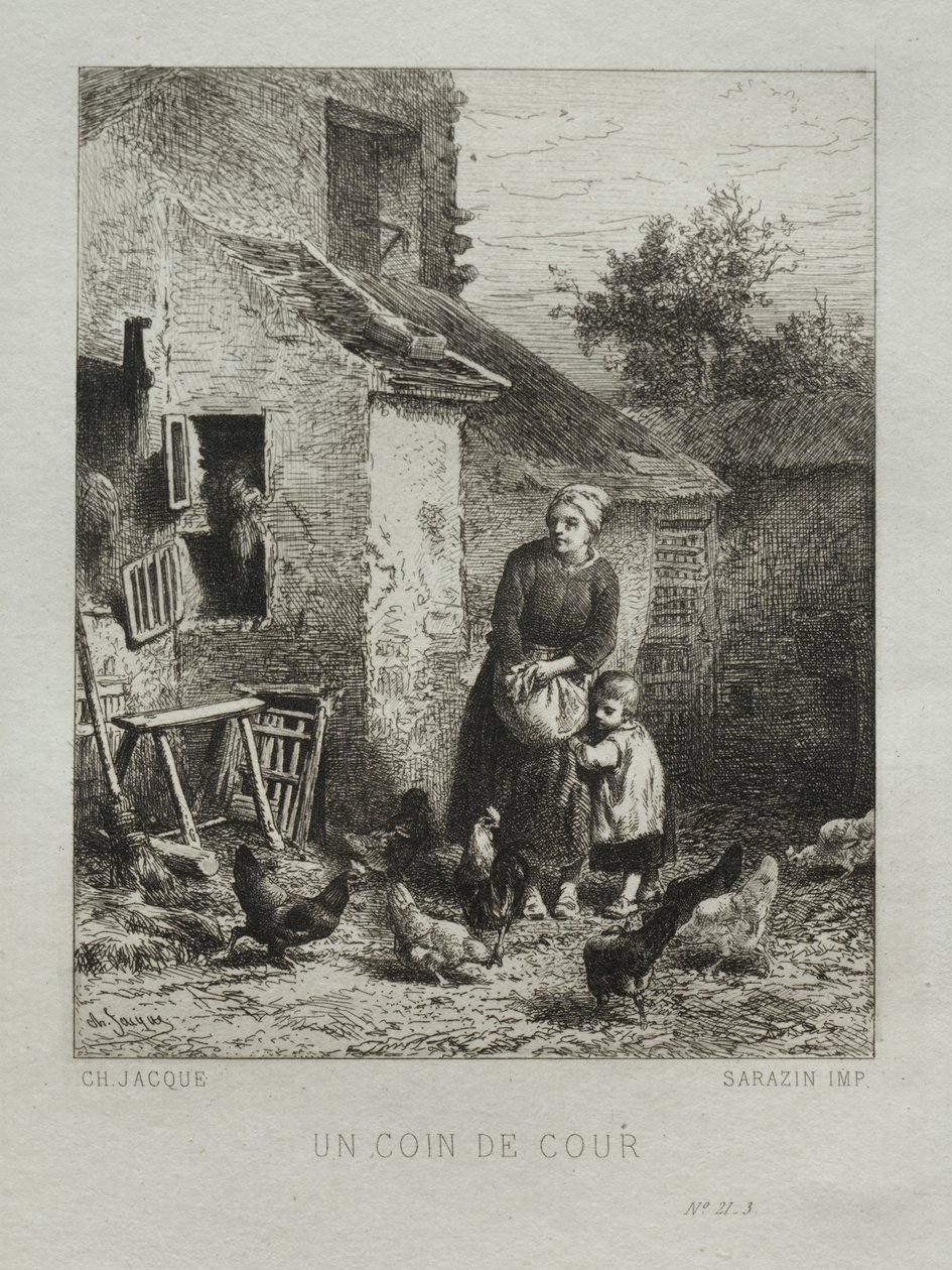 Avludan Bir Köşe by Charles Emile Jacque