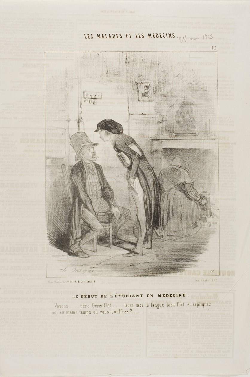 Başlayan Bir Tıp Öğrencisi (plaka 12) by Charles Emile Jacque