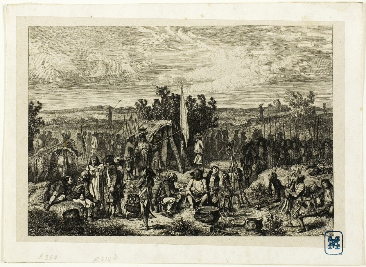 Kraliyetçi Bir Kamp by Charles Emile Jacque