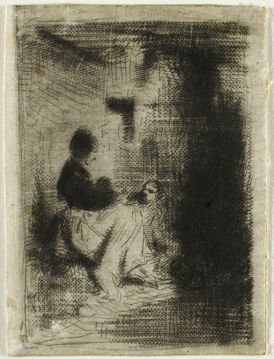 bir kadın ve çocuğu by Charles Emile Jacque