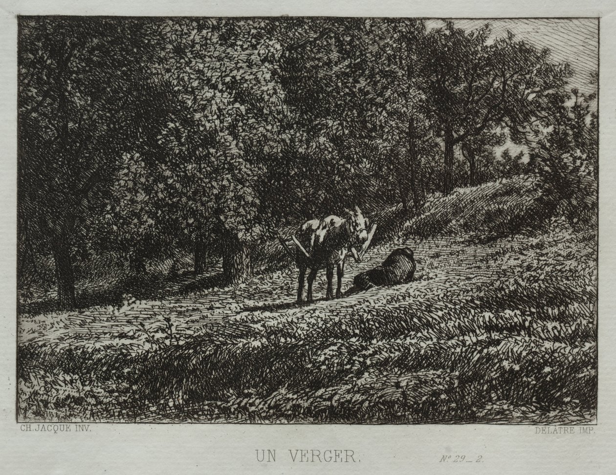 Meyve bahçesi. by Charles Emile Jacque