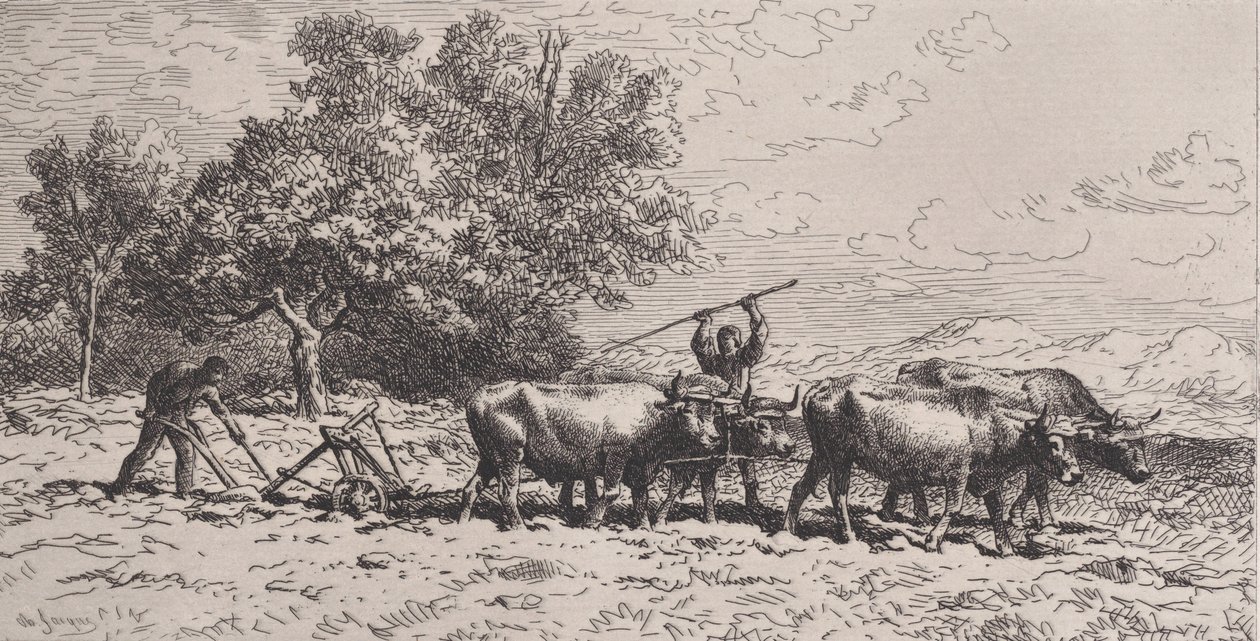 Öküz Takımı, 1868. by Charles Emile Jacque