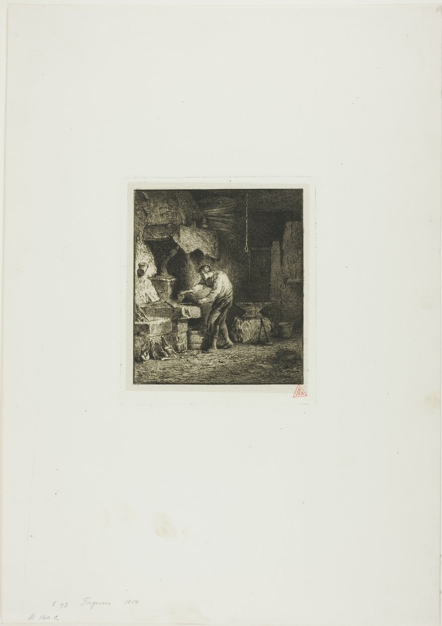 Sola bakan demirci by Charles Emile Jacque
