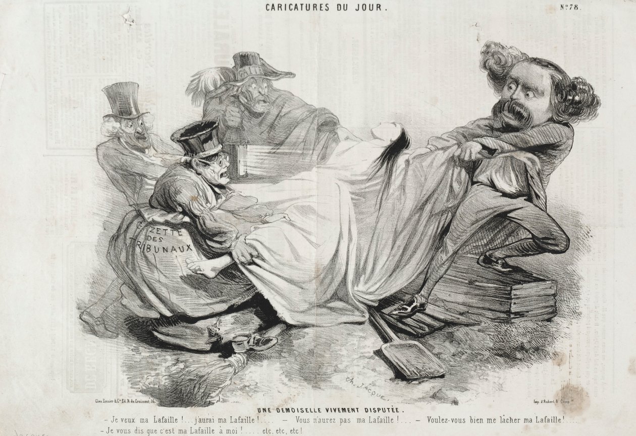 Günün Karikatürü: No. 78, Çok tartışılan genç bir bayan. by Charles Emile Jacque