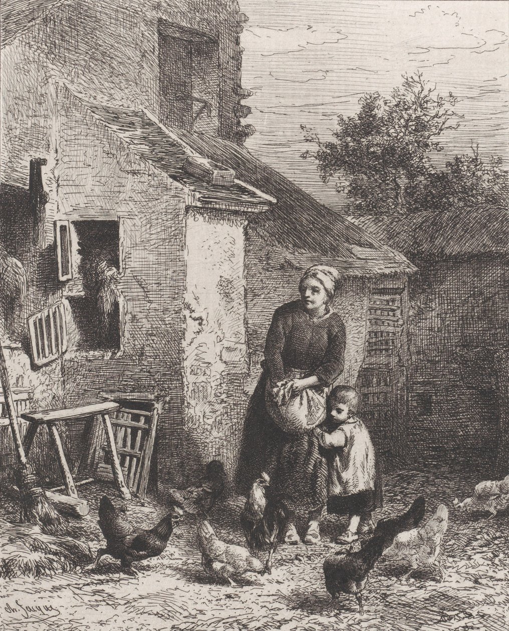 Avlunun Köşesi, 1864. by Charles Emile Jacque