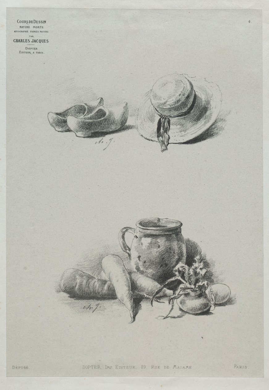 Çizim Kursu: No. 4 - Natürmort. by Charles Emile Jacque