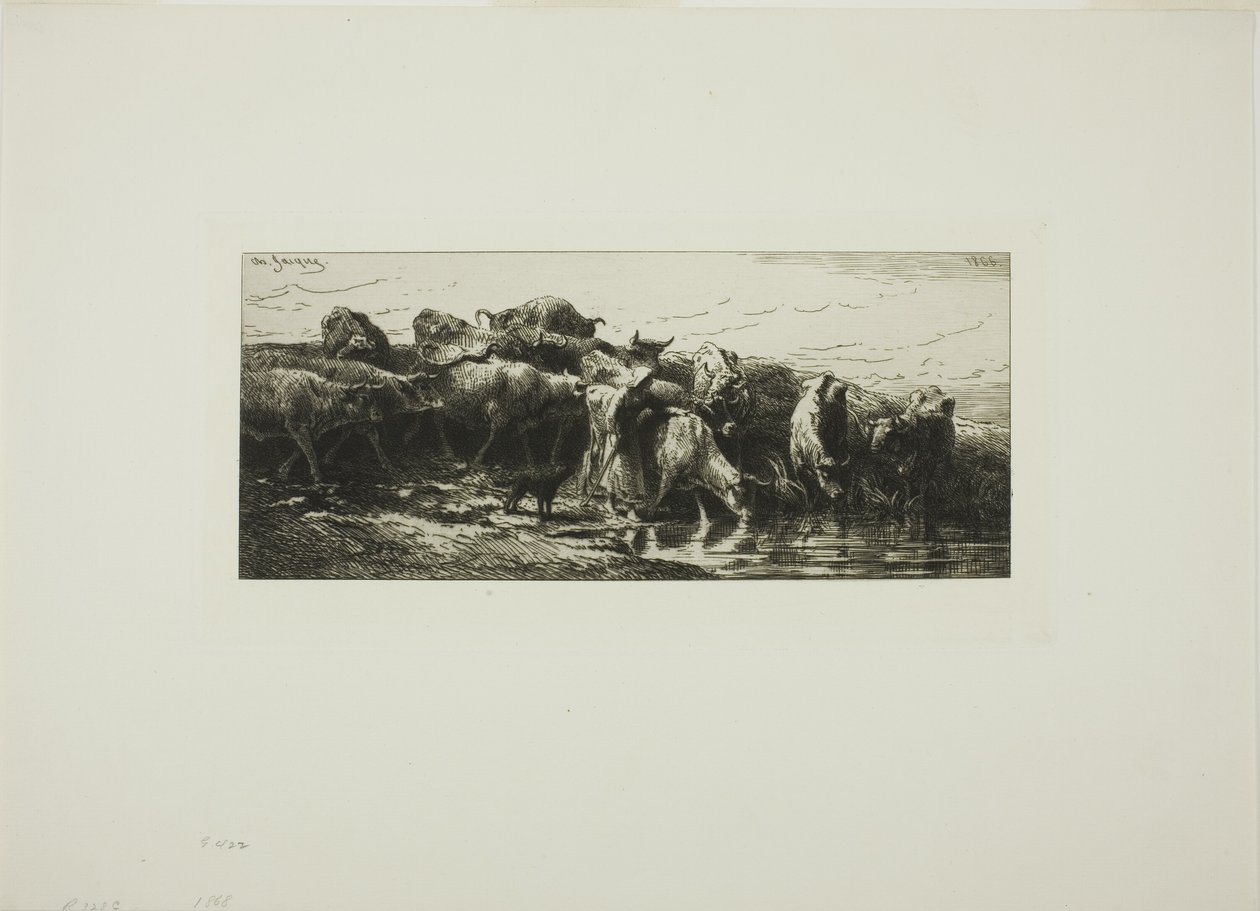 Nehirden Su İçen İnekler by Charles Emile Jacque