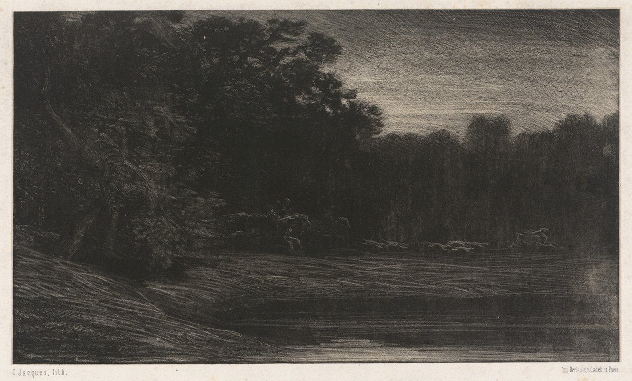 geyik avı by Charles Emile Jacque