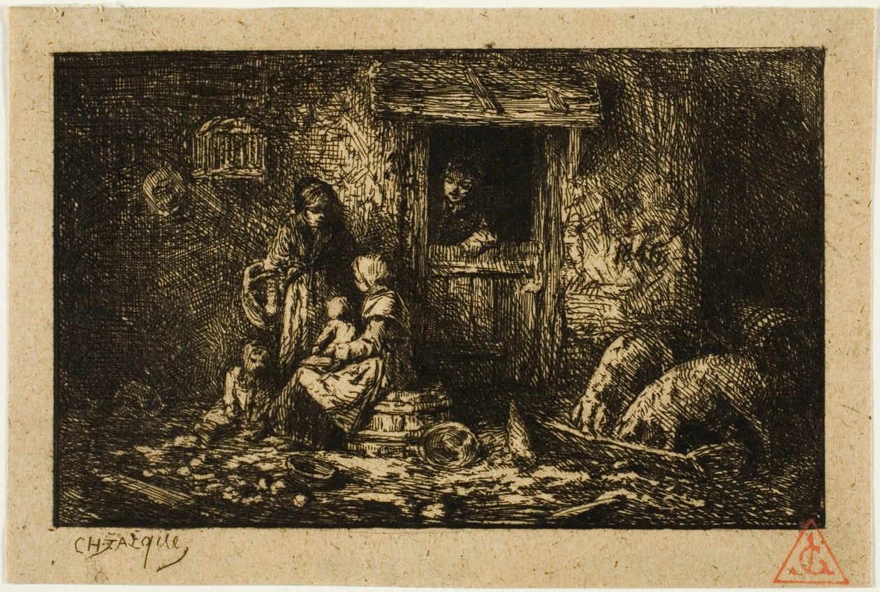 Çiftlik Evi Kapısı by Charles Emile Jacque