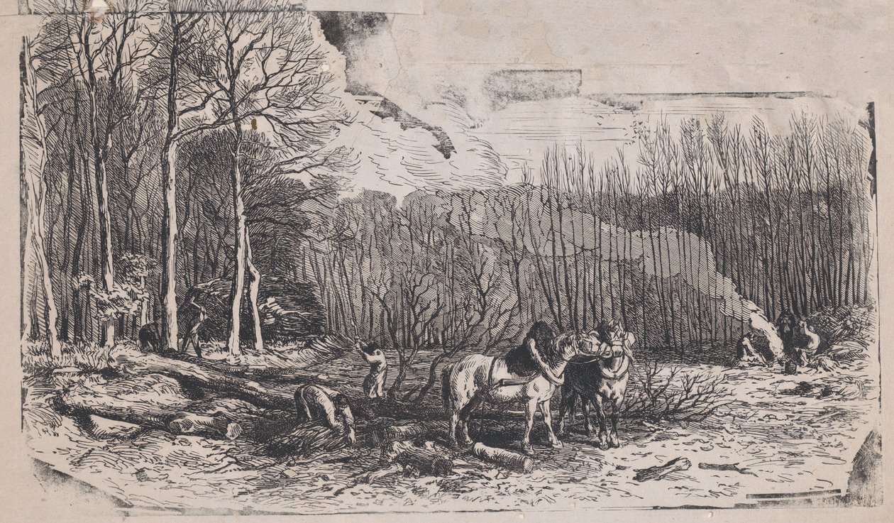 Rustik Konular Albümünden Şubat, 1859. by Charles Emile Jacque