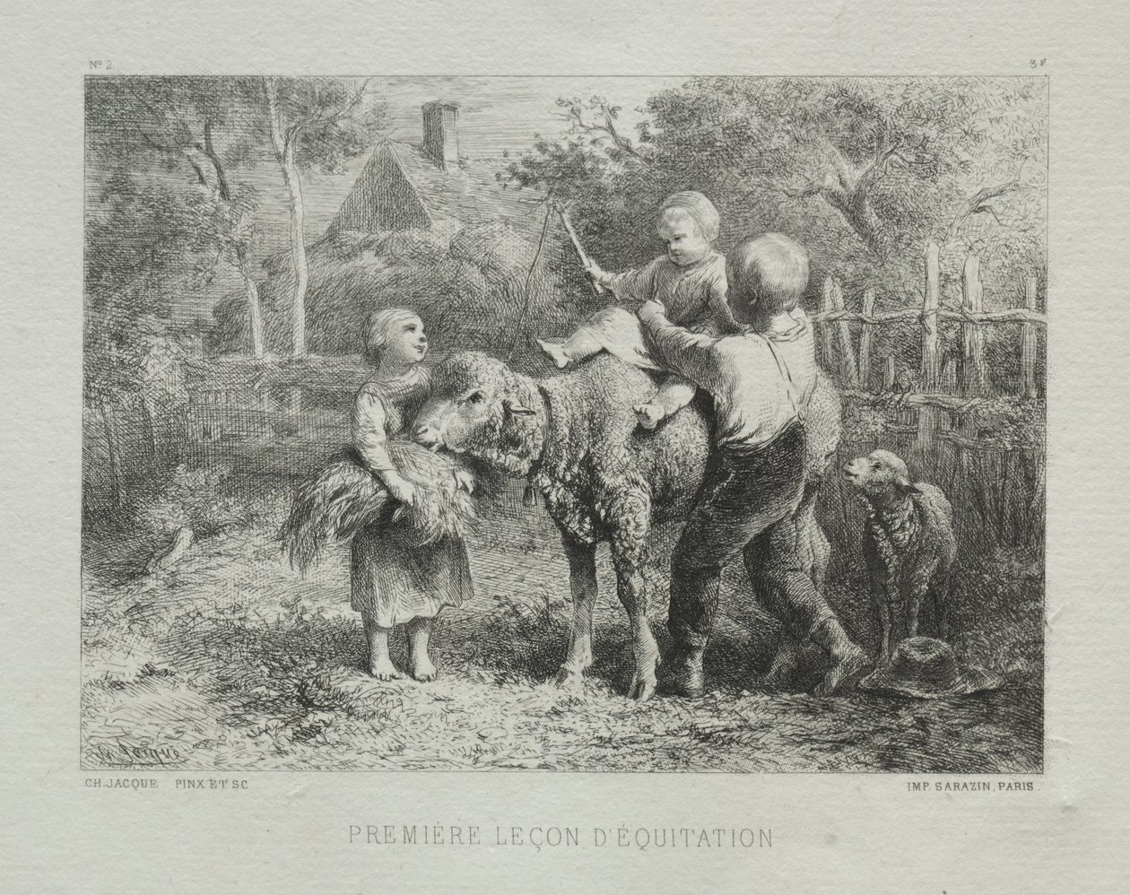 İlk Binme Dersi by Charles Emile Jacque