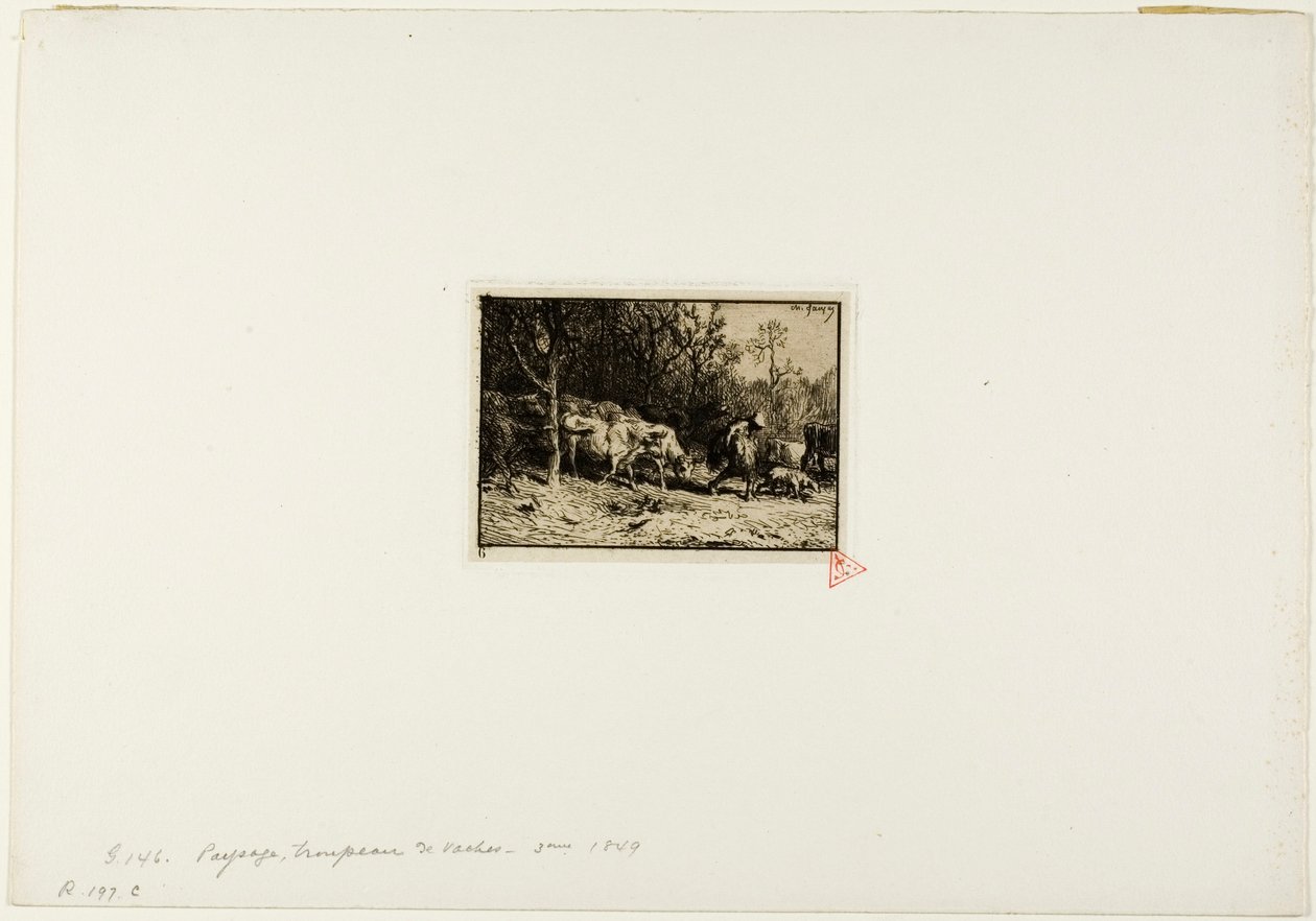 Ormandan Çıkan İnek Sürüsü by Charles Emile Jacque
