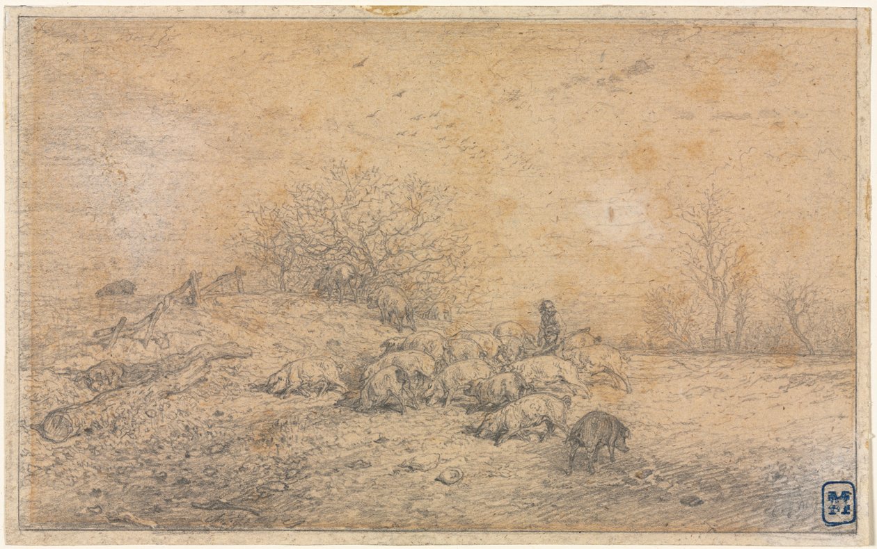 Domuz Sürüsü, c. 1845. by Charles Emile Jacque