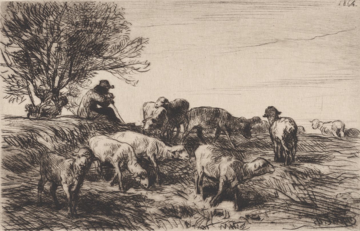Koyun Sürüsü, 1864. by Charles Emile Jacque