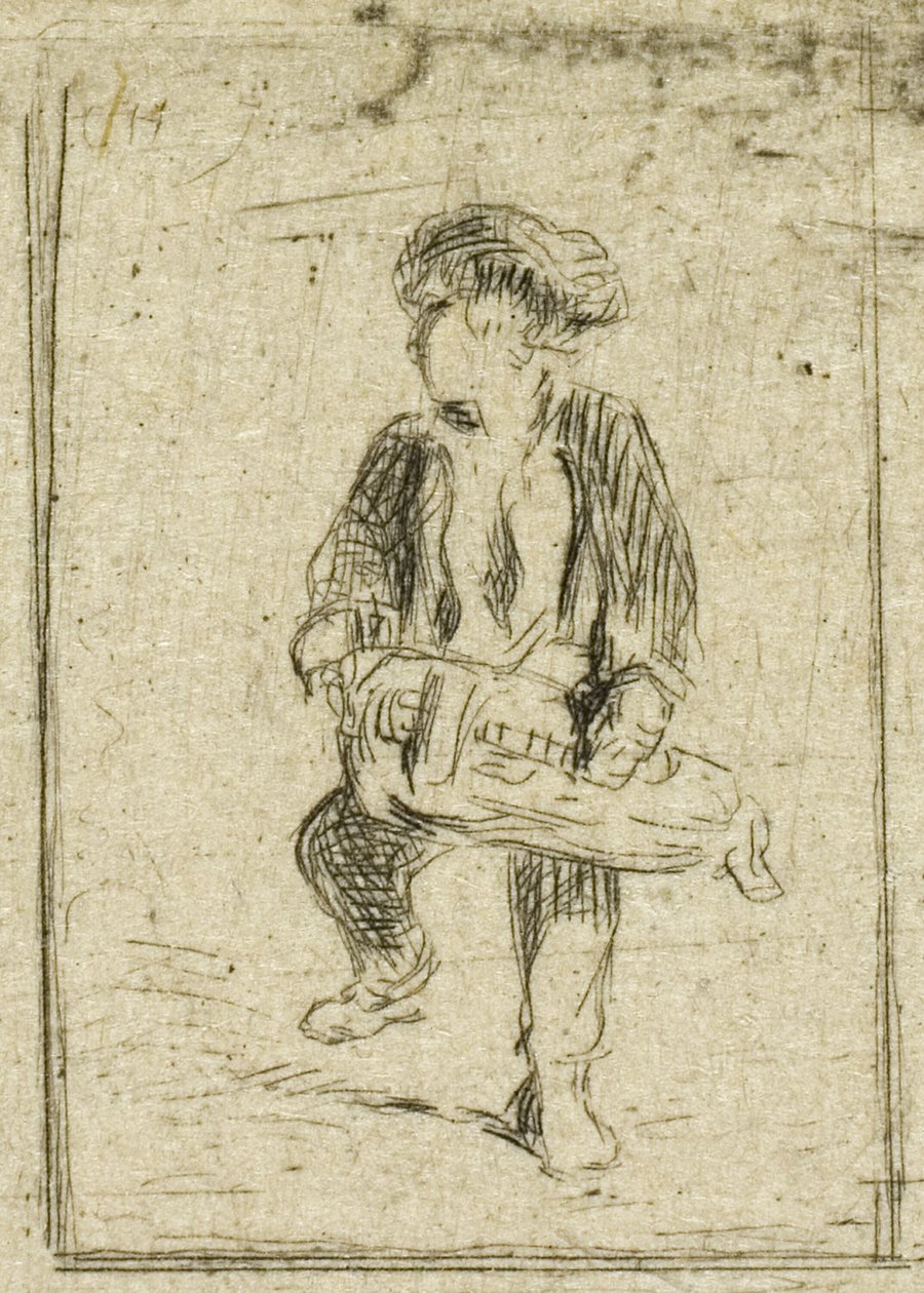 Hurdy-Gurdy Oyuncu by Charles Emile Jacque