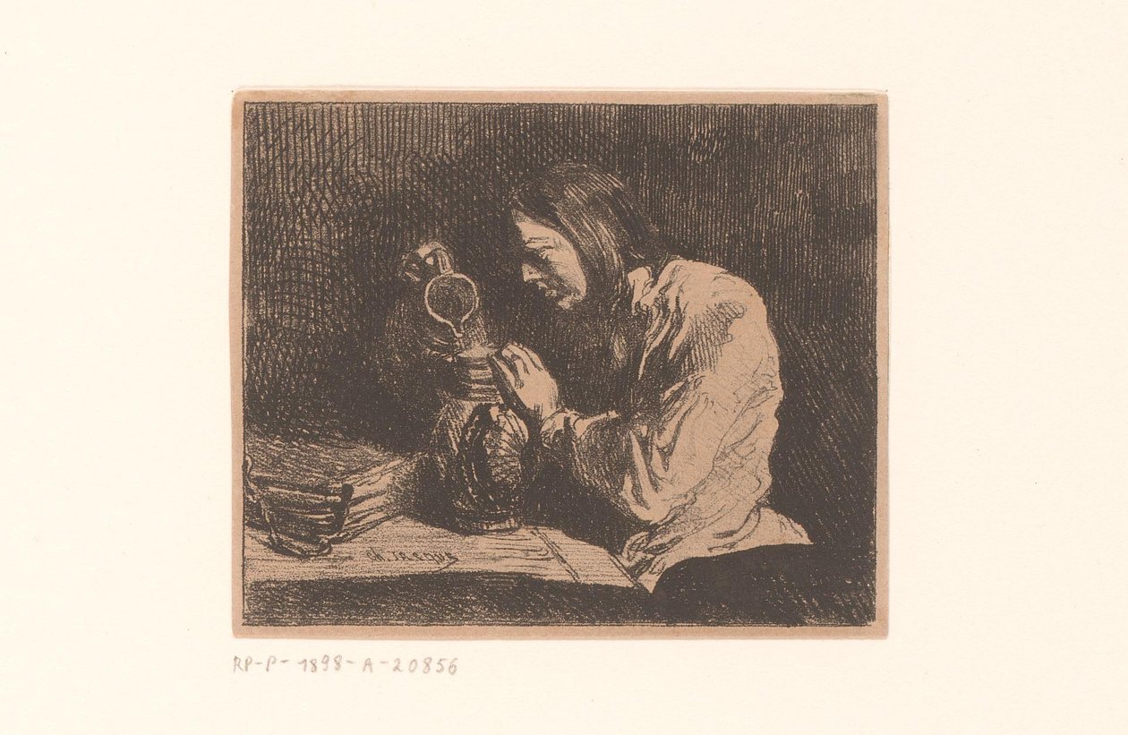 sürahi ile genç adam by Charles Emile Jacque