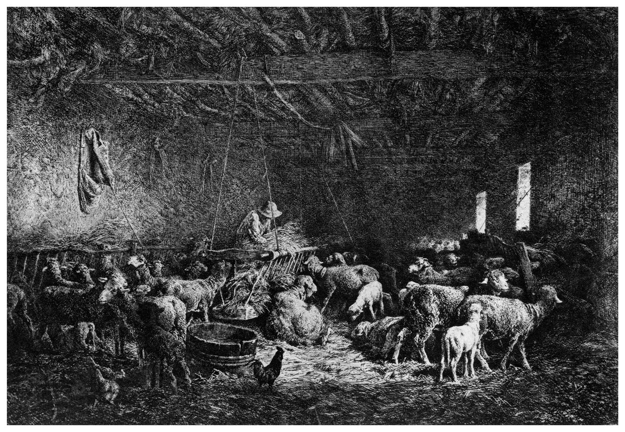 La Bergerie, Çoban, 1825-1890 1924. by Charles Emile Jacque