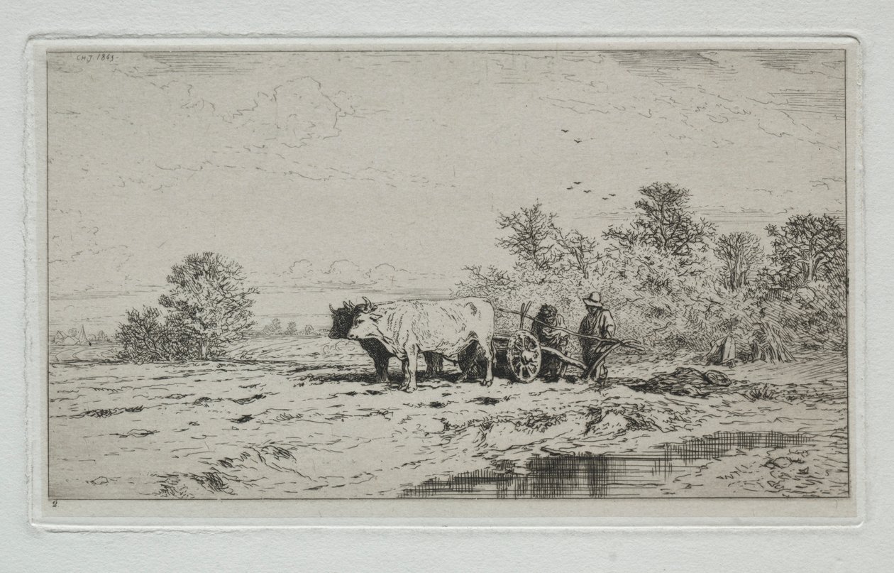 Peyzaj, İşçiler, 1845. by Charles Emile Jacque