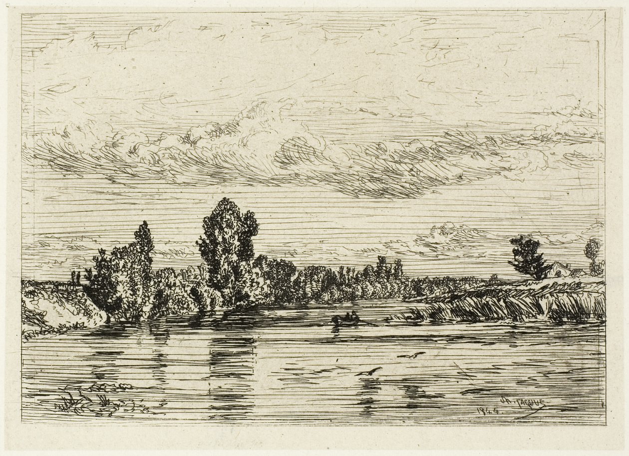 Asnières Yakınında Manzara by Charles Emile Jacque