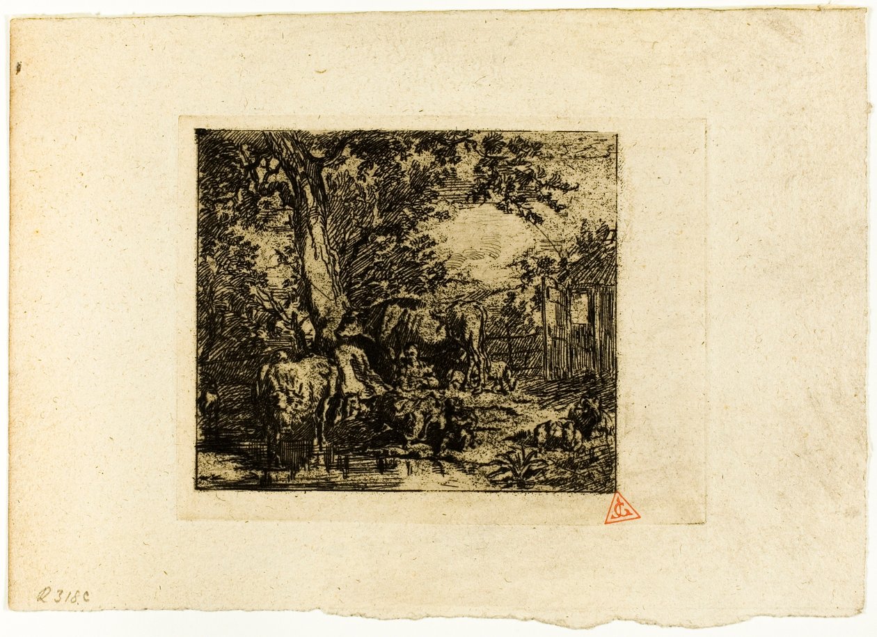 Hayvanlarla Manzara by Charles Emile Jacque