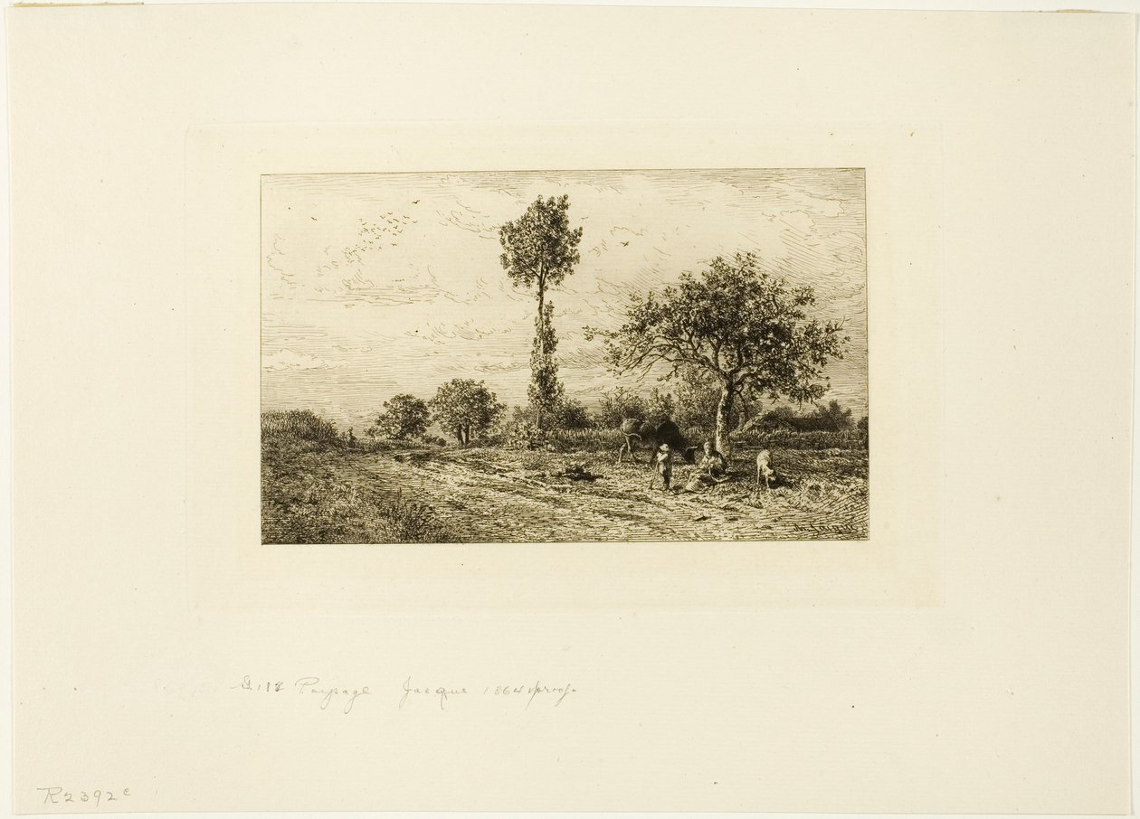 Kıvrımlı Yollu Peyzaj by Charles Emile Jacque