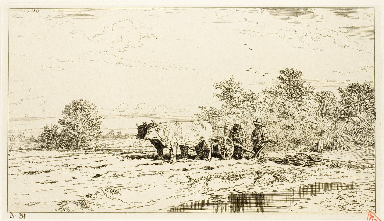 Çiftlik İşçileri ile Manzara by Charles Emile Jacque