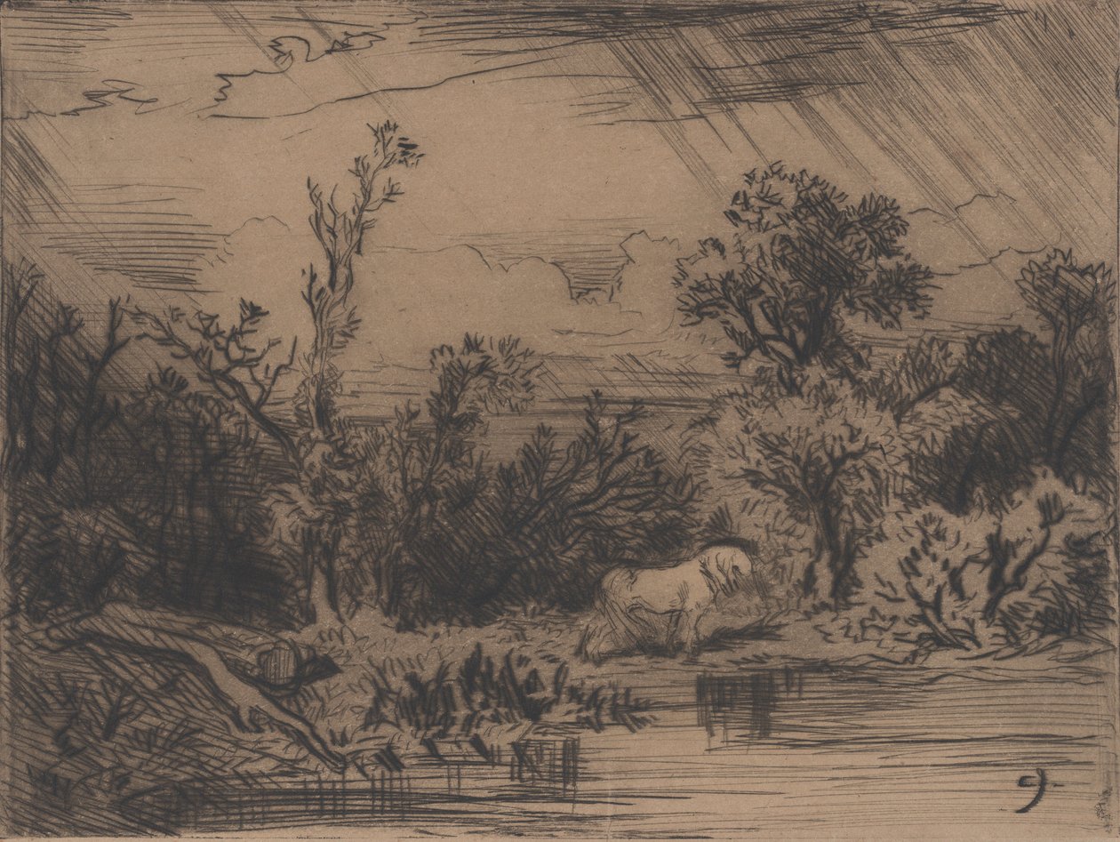 Fırtınalı Manzara, 1848. by Charles Emile Jacque