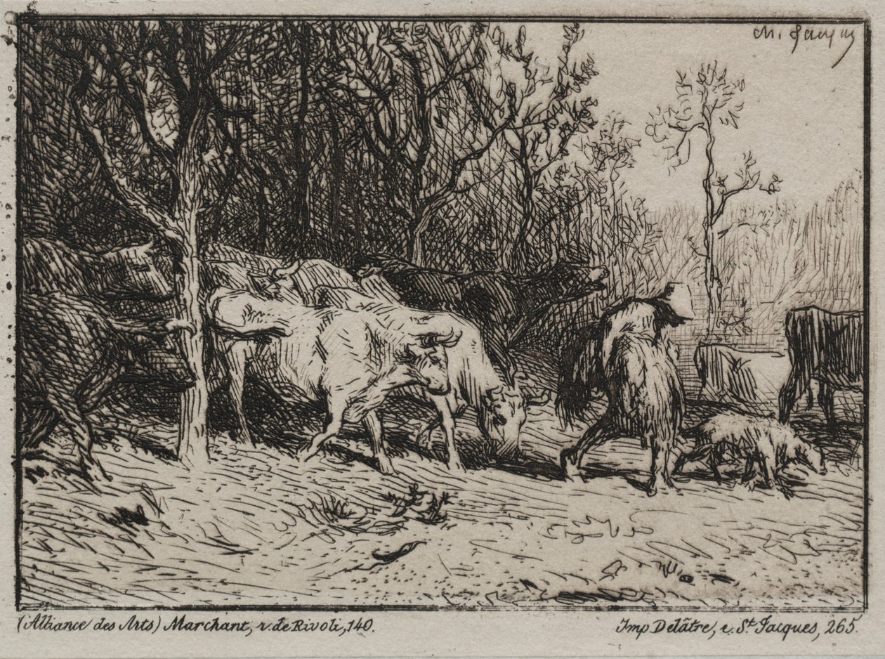 İnek. by Charles Emile Jacque