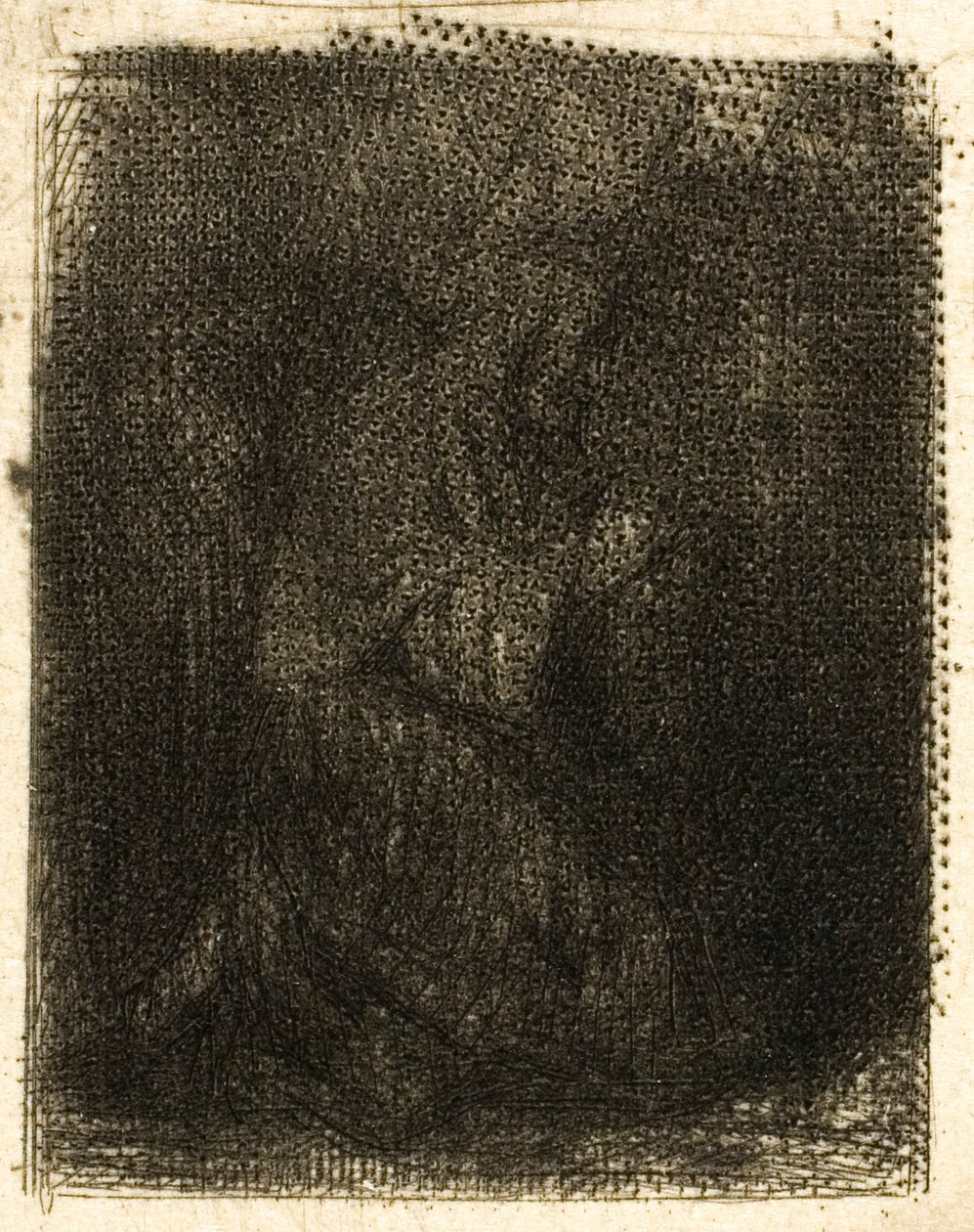 keşiş dua ederken by Charles Emile Jacque