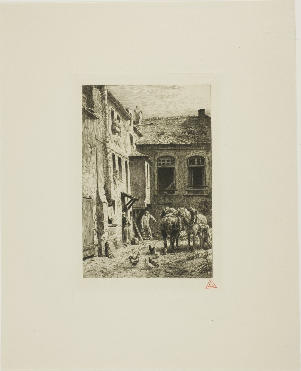 Paris Avlusu by Charles Emile Jacque