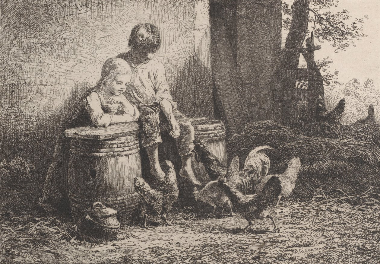 Küçük, küçük!!, 1864. by Charles Emile Jacque