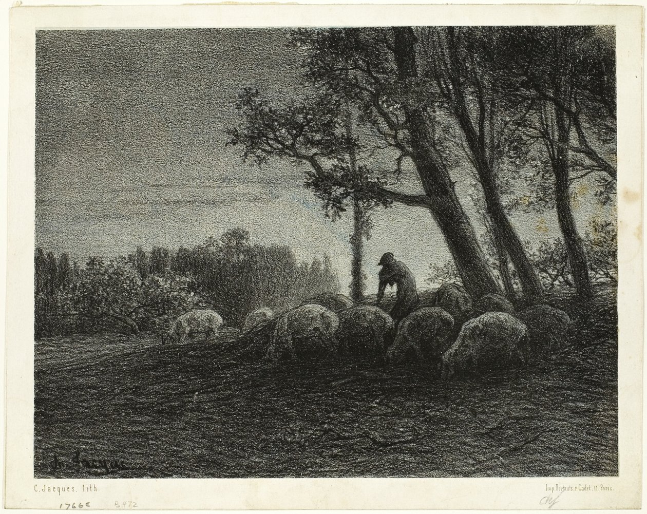 şiirsel alacakaranlık by Charles Emile Jacque