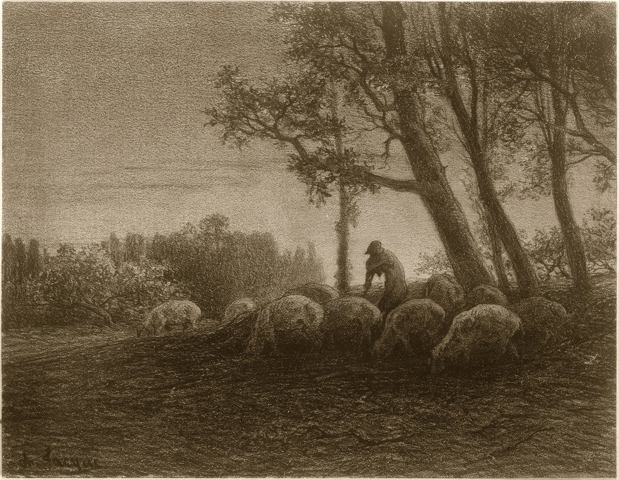 şiirsel alacakaranlık by Charles Emile Jacque