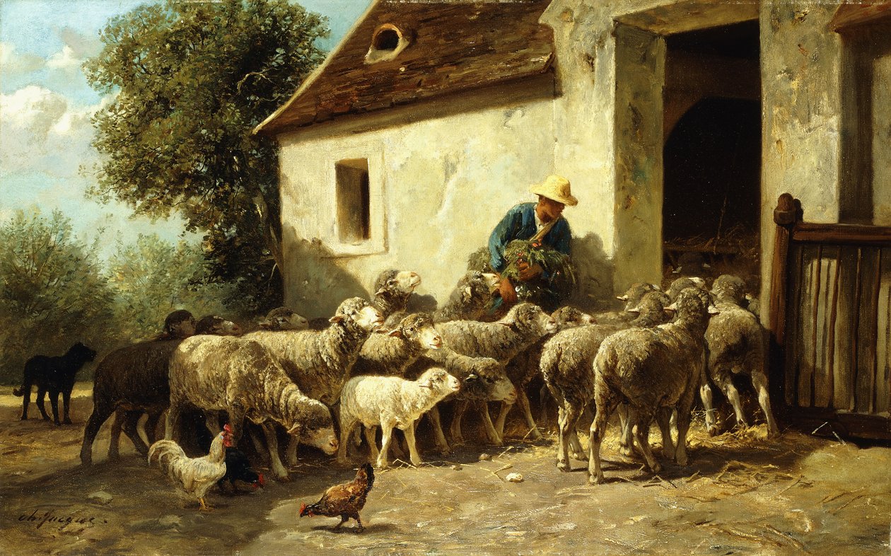 Eve dönüş, by Charles Emile Jacque
