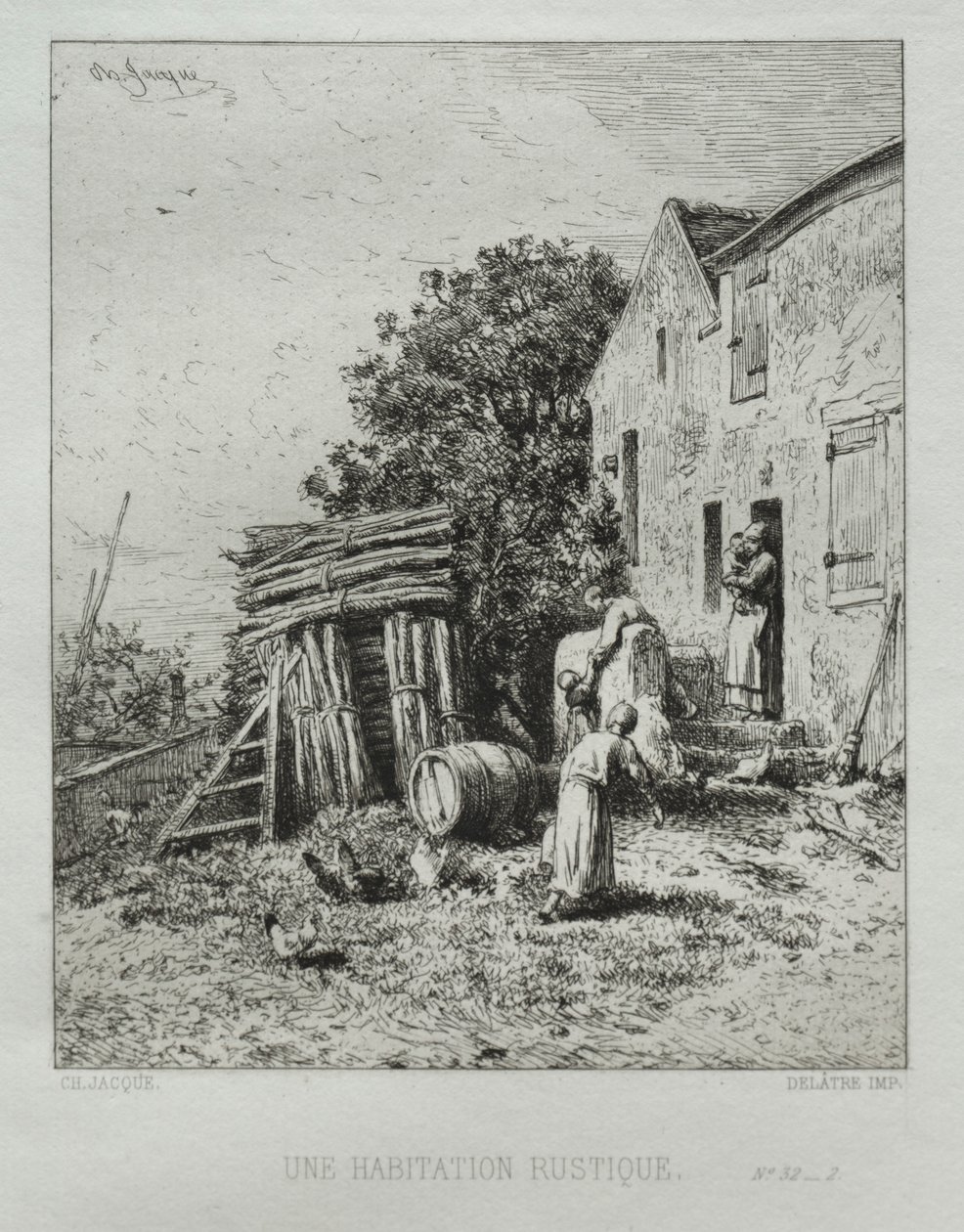 Rustik Ev. by Charles Emile Jacque