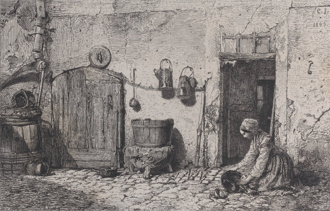 Ovalayan Kadın, 1844. by Charles Emile Jacque
