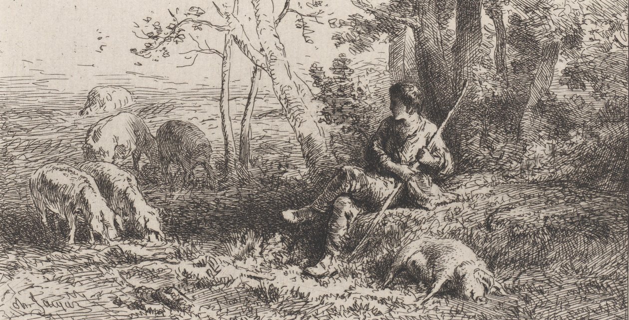 Küçük Domuz Sürüsü, 1864. by Charles Emile Jacque