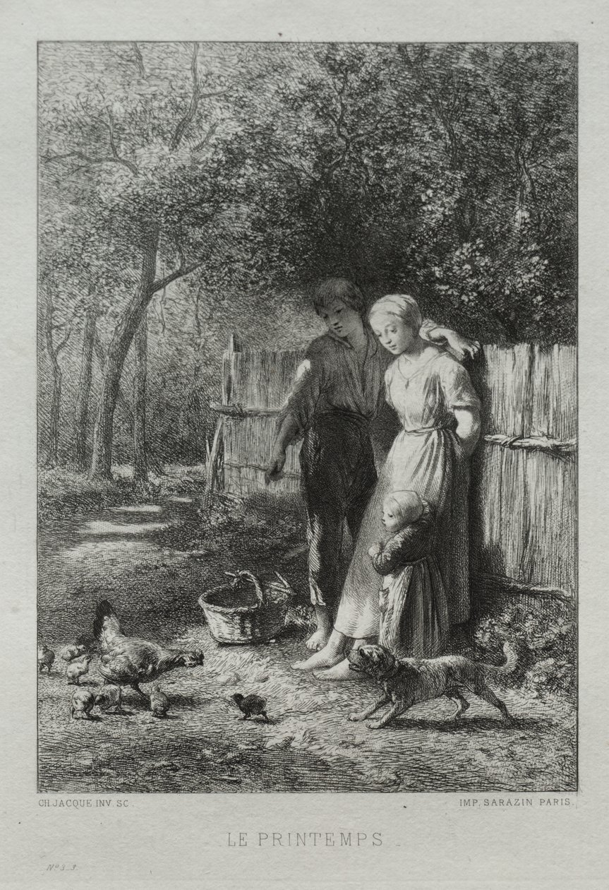 ilkbahar by Charles Emile Jacque