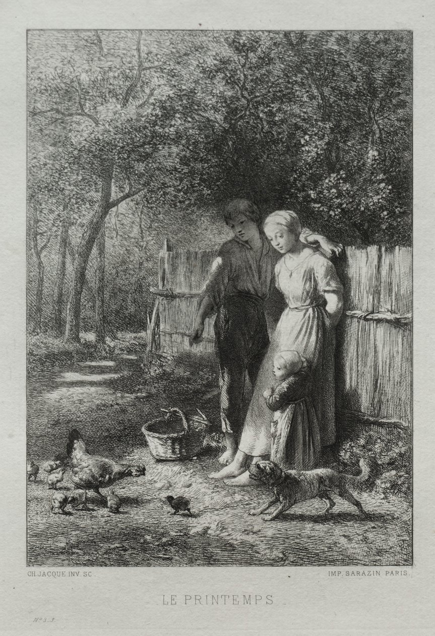 Bahar zamanı. by Charles Emile Jacque